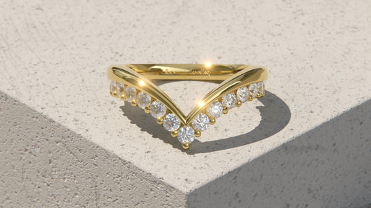 0.60ct Diamond Wishbone Ring - 9ct Gold