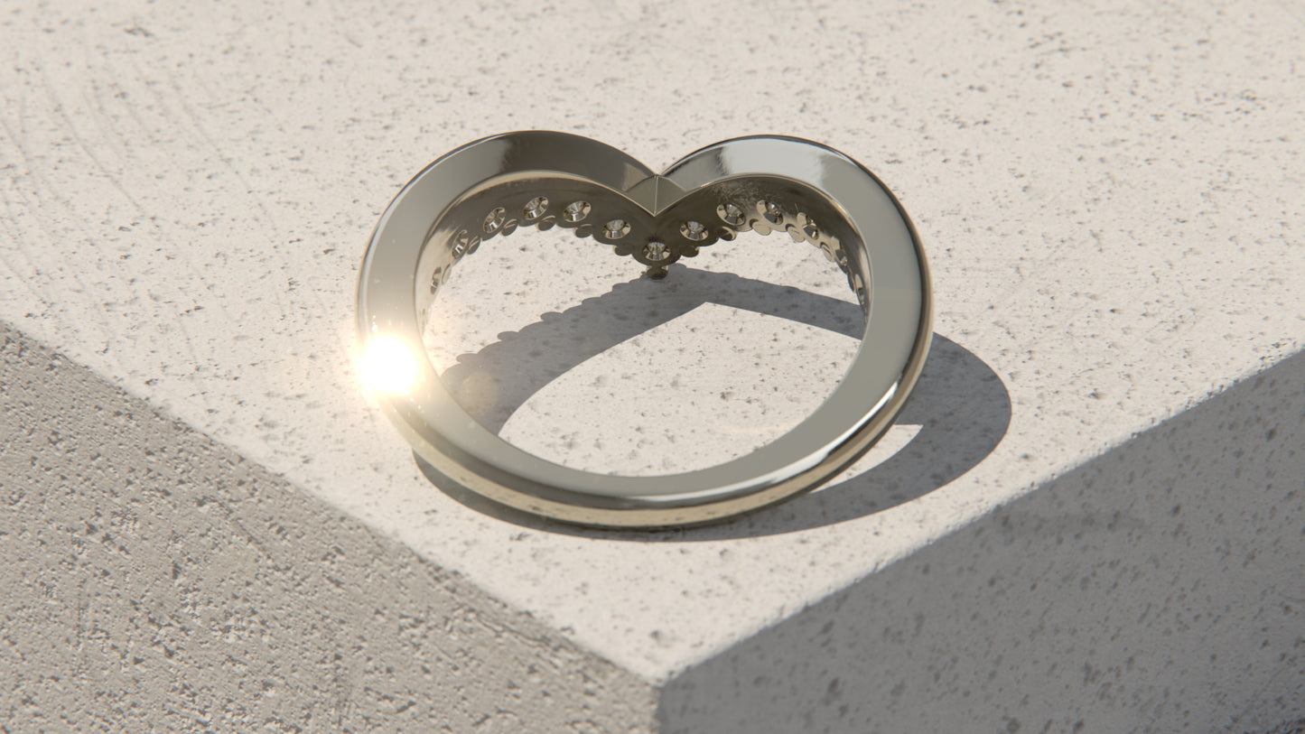 0.60ct Diamond Wishbone Ring - 9ct White Gold