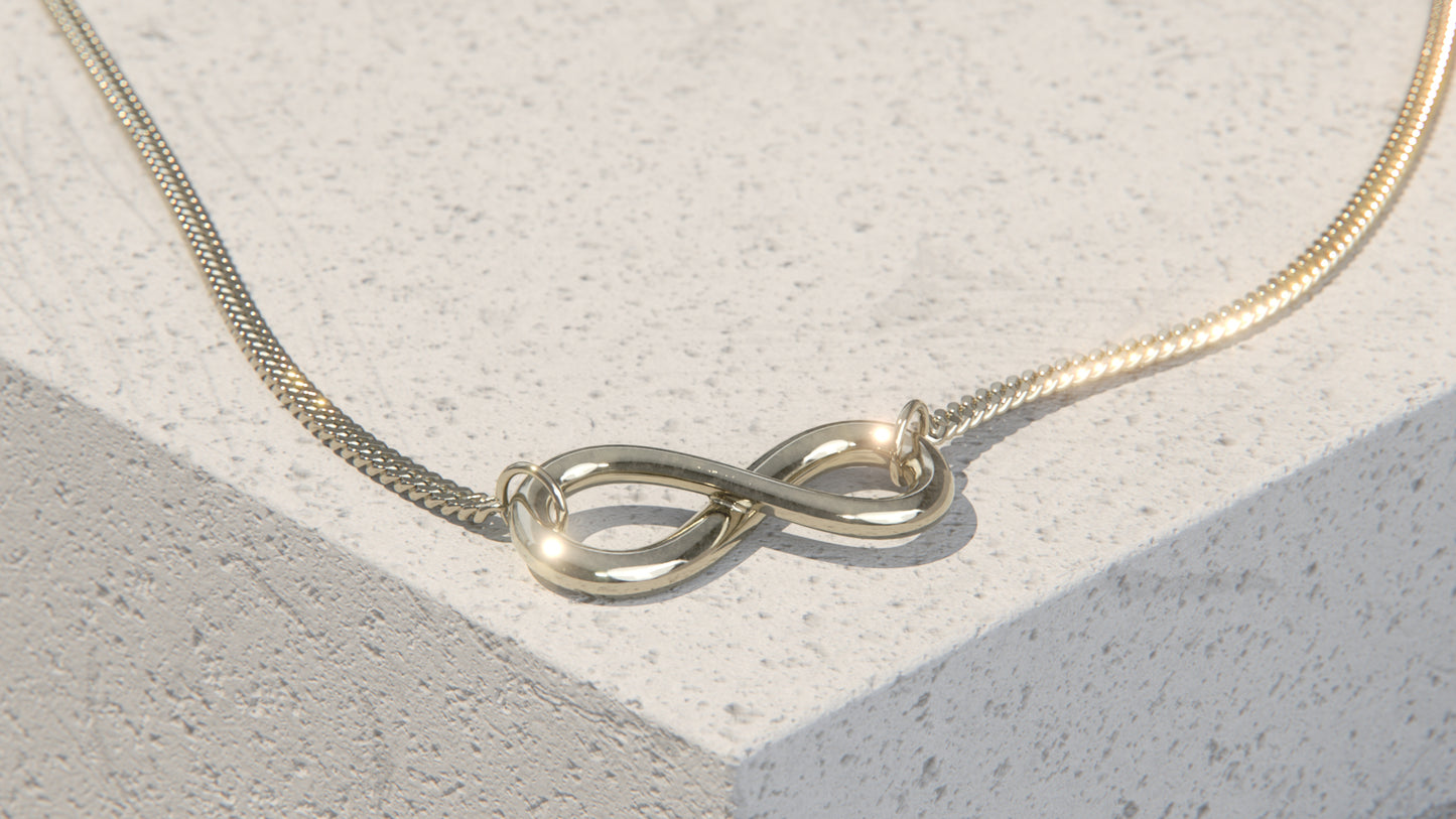 Infinity Pendant - 9ct White Gold