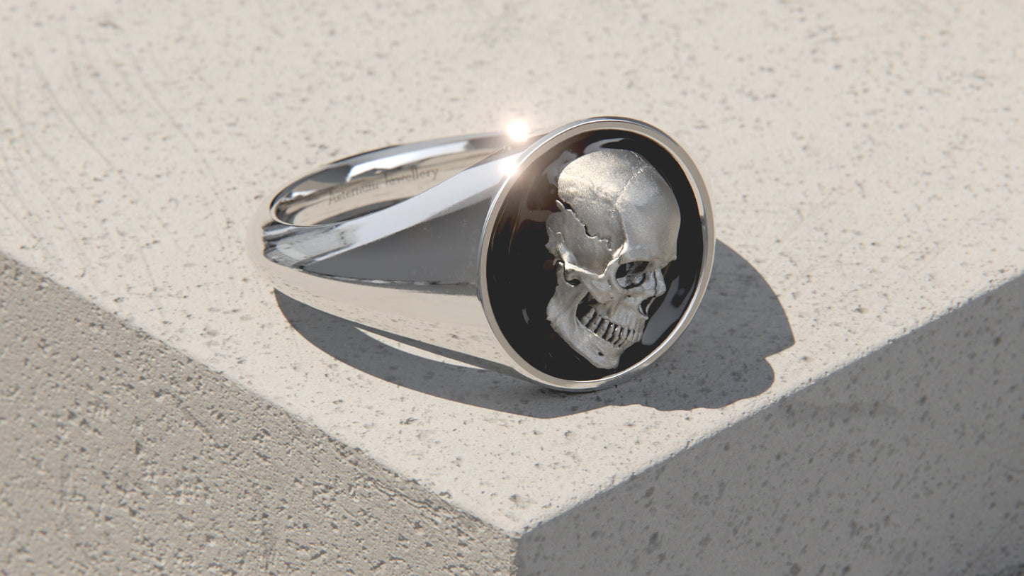 The Void - Memento Mori Signet Ring - Sterling Silver
