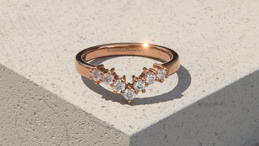 0.28ct Seven Diamond Wishbone Ring - 9ct Rose Gold