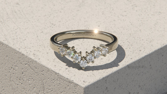 0.28ct Seven Diamond Wishbone Ring - 9ct White Gold