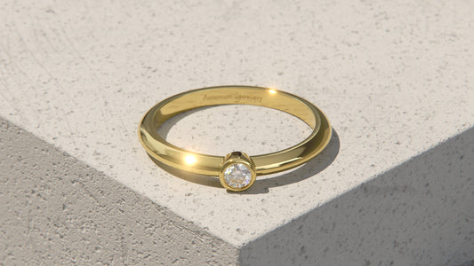 0.10ct Diamond Bezel Set Ring - 9ct Gold