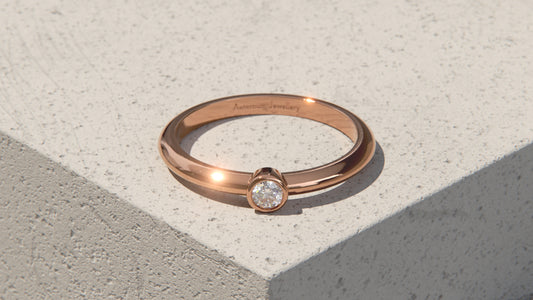 0.10ct Diamond Bezel Set Ring - 9ct Rose Gold