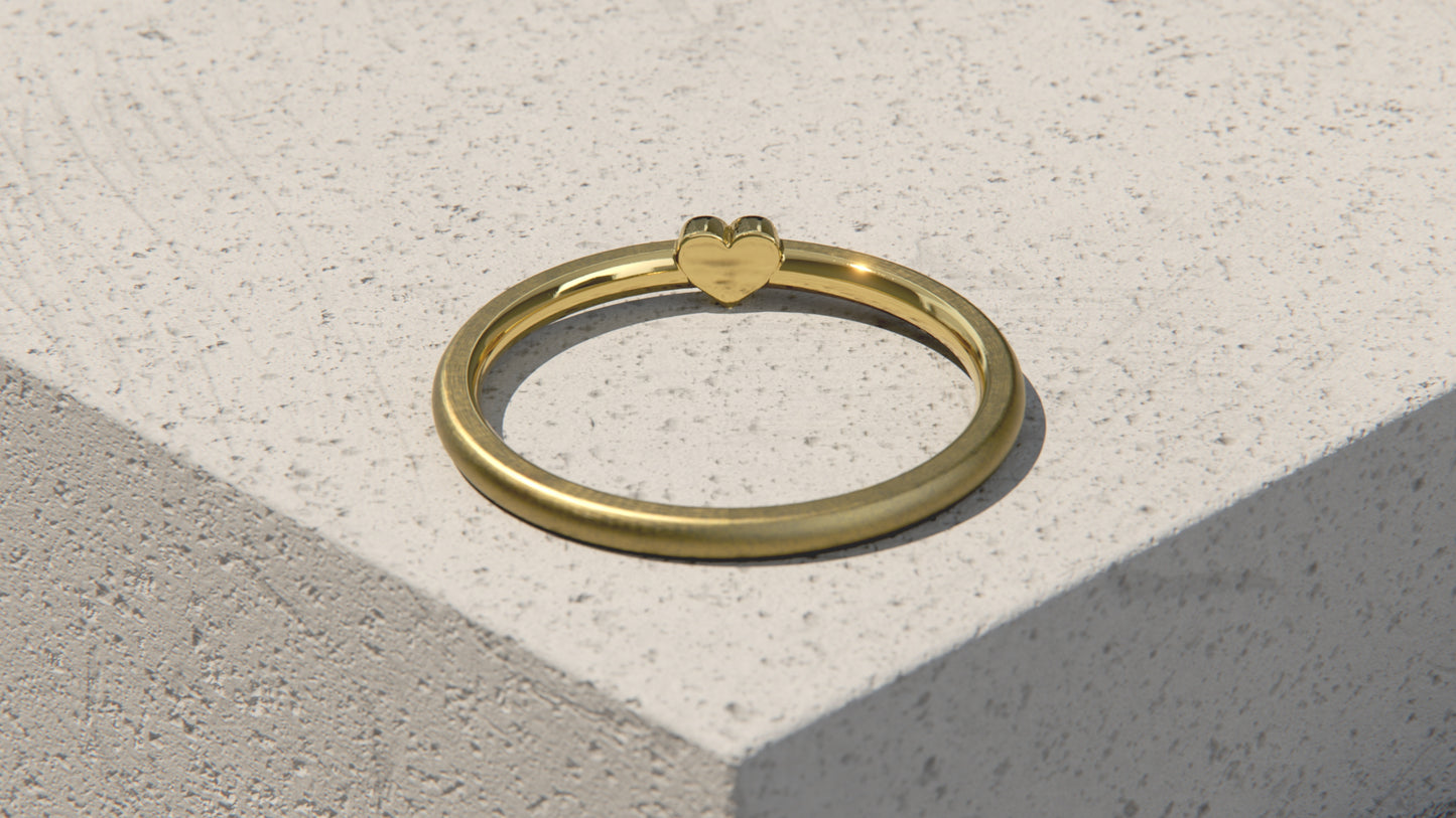 Dainty Heart Ring - 9ct Gold