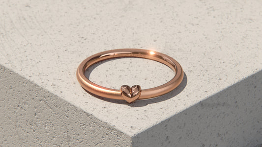 Dainty Heart Ring - 9ct Rose Gold