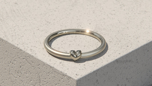 Dainty Heart Ring - 9ct White Gold